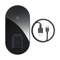 Baseus minimalist two-in-one wireless charger for phones and Pods in black colour