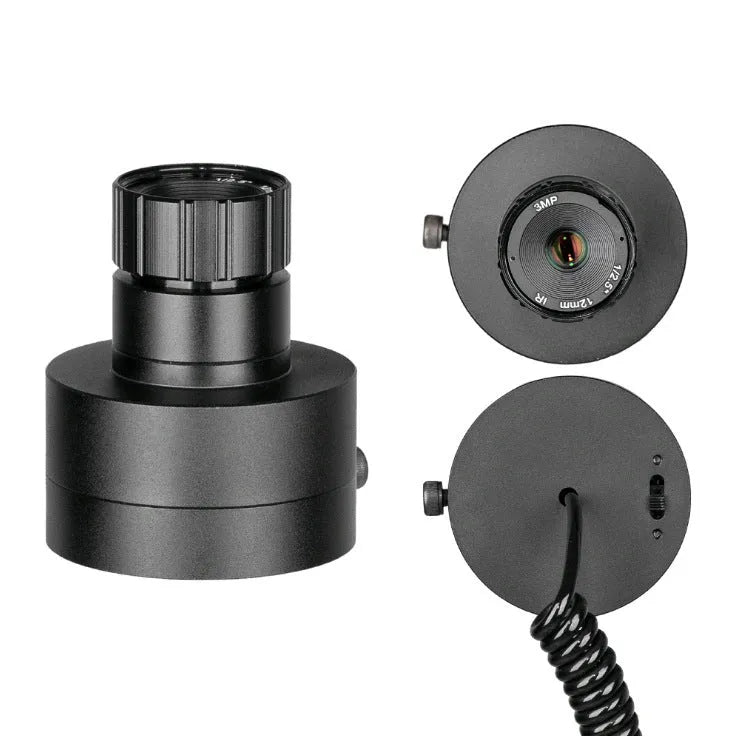 Black digital night vision goggles with a 5-inch LCD screen and large objective lenses.
