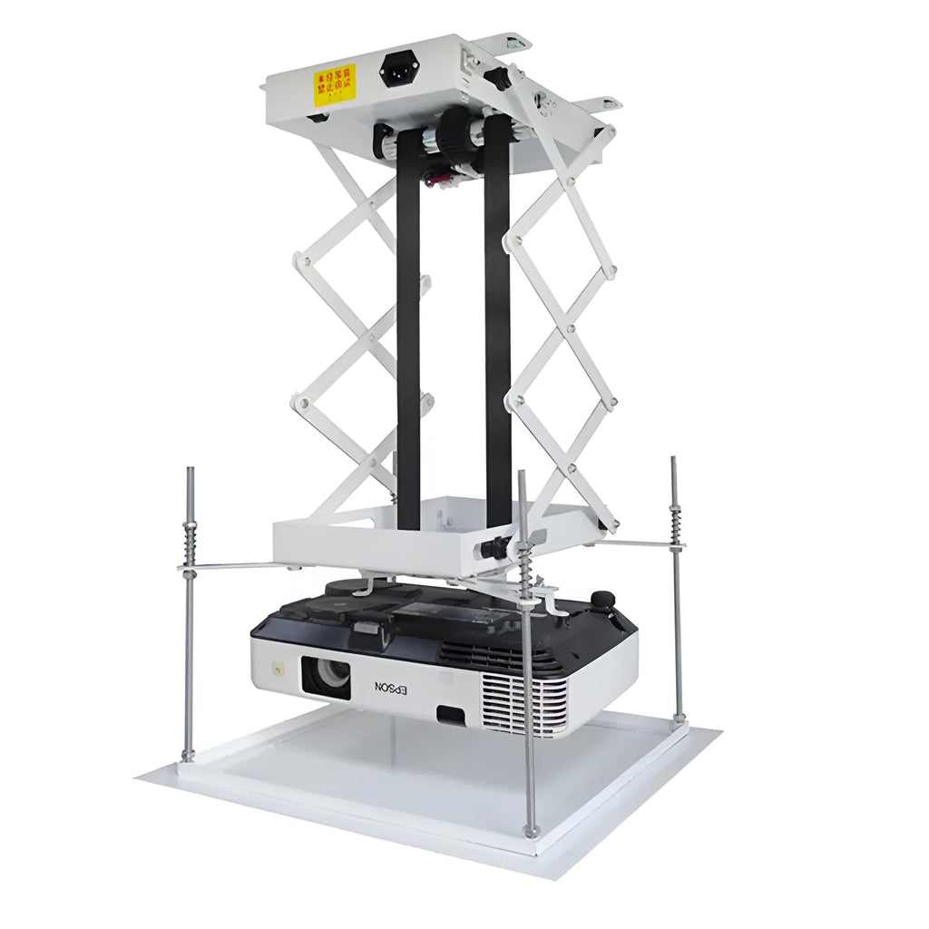 Electric projector ceiling lift hanger with ultra-thin chassis and wireless remote control