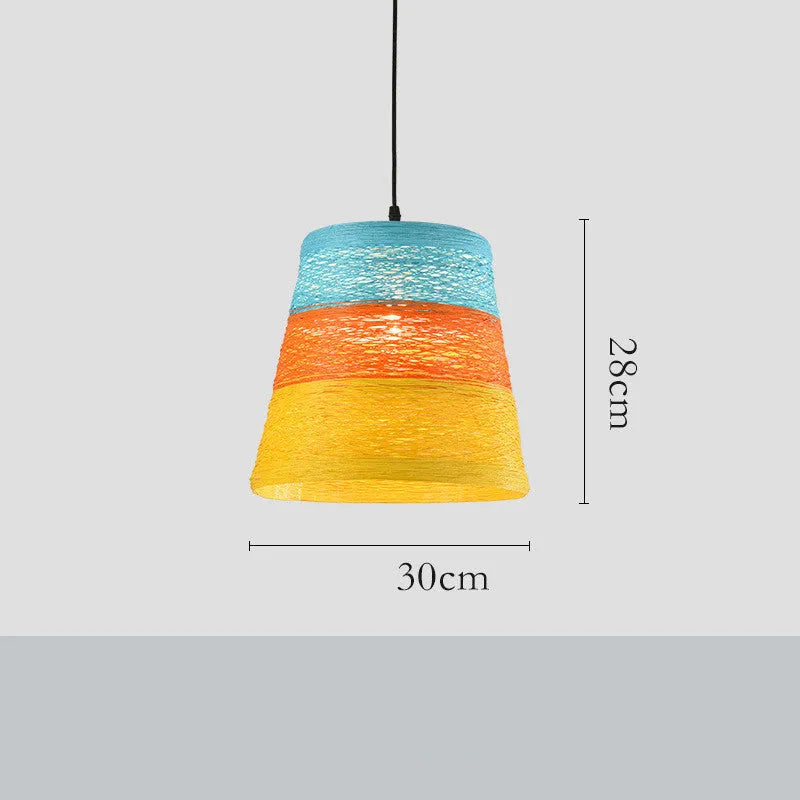 Rattan woven ball hanging lamp with adjustable chain in pastoral style for indoor lighting