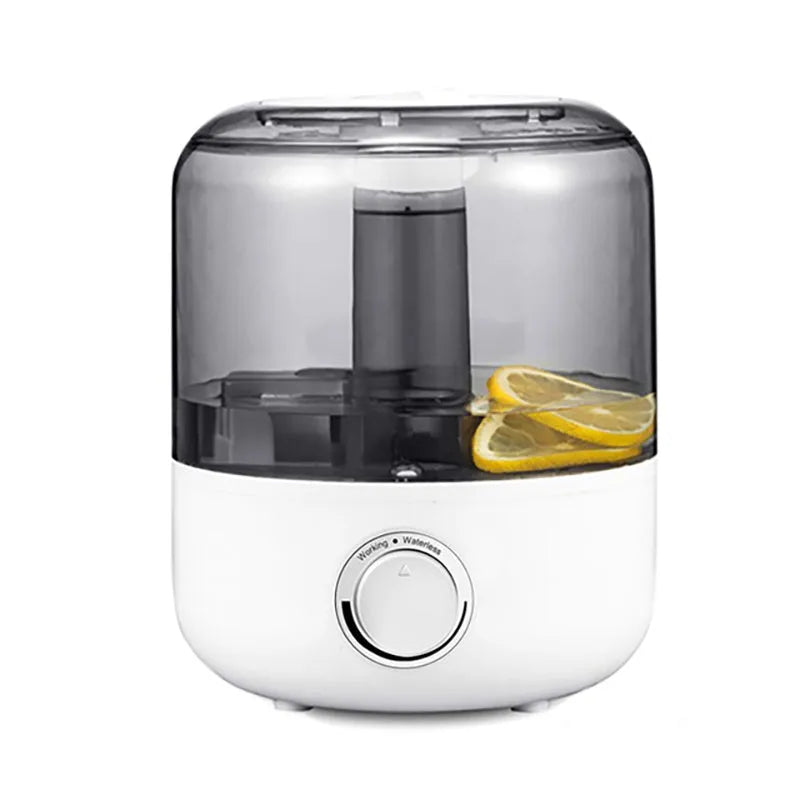 Black and white ultrasonic humidifier with 3 litre capacity and quiet bedroom operation