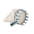 Steel framed fruit picker basket with cloth bag for harvesting pears and citrus fruits