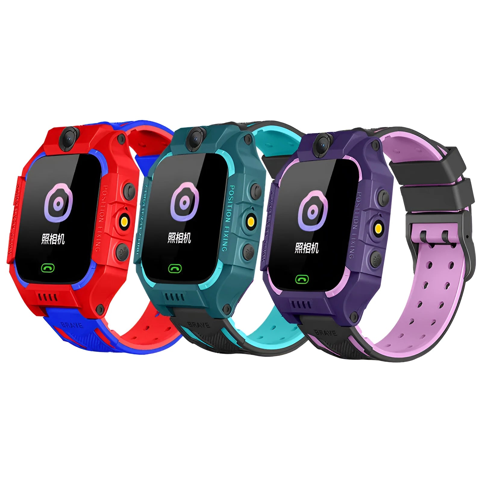 Z6 Q19 children's smart phone watch with 1.44 inch touch screen in green, purple, and red colour options