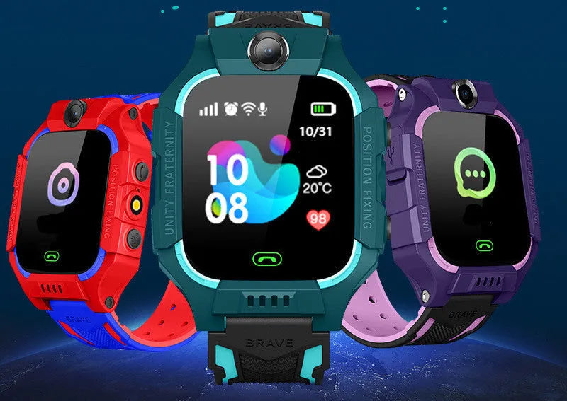 Z6 Q19 children's smart phone watch with 1.44 inch touch screen in green, purple, and red colour options