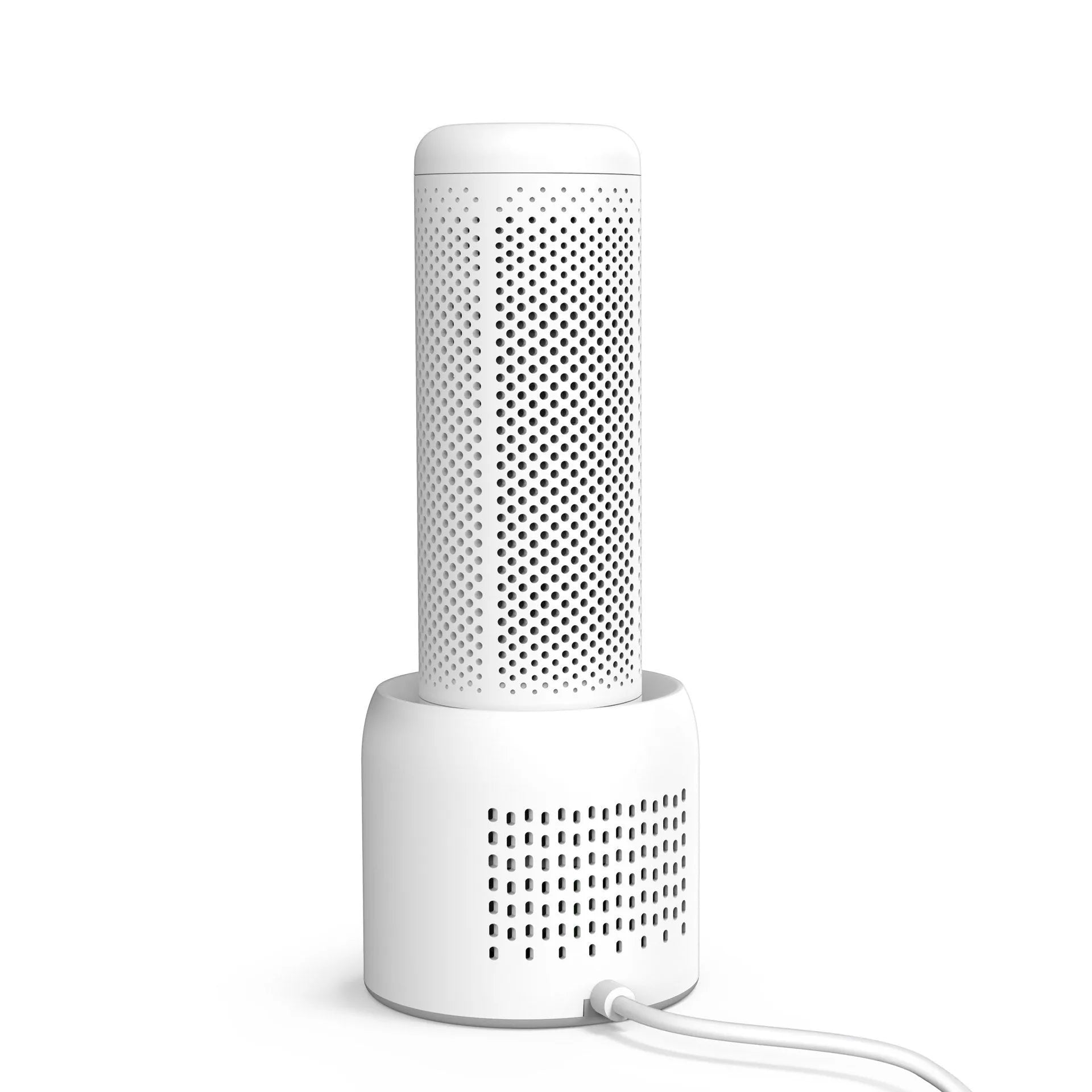 Small white household dehumidifier for areas up to 10 square metres with multiple plug options