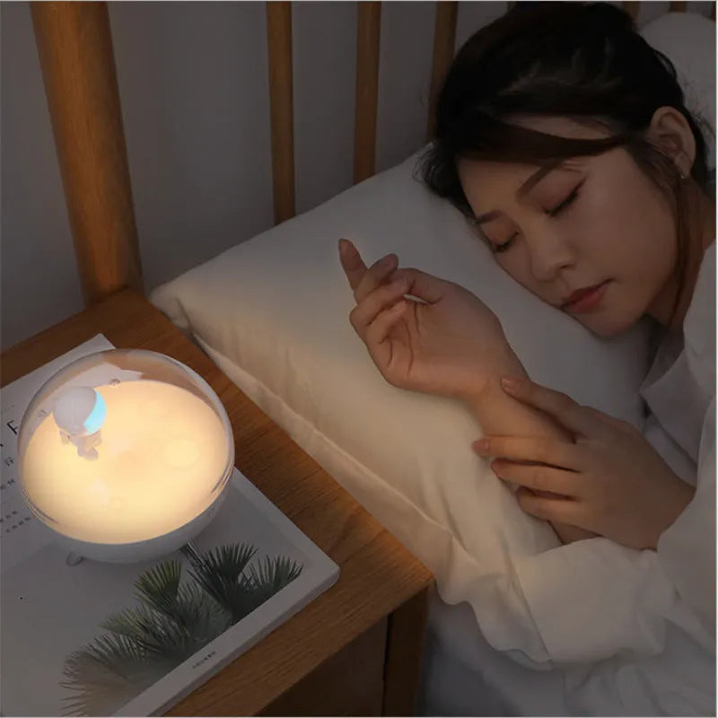 USB cartoon night light LED desk lamp with sleep aid function in modern simple design