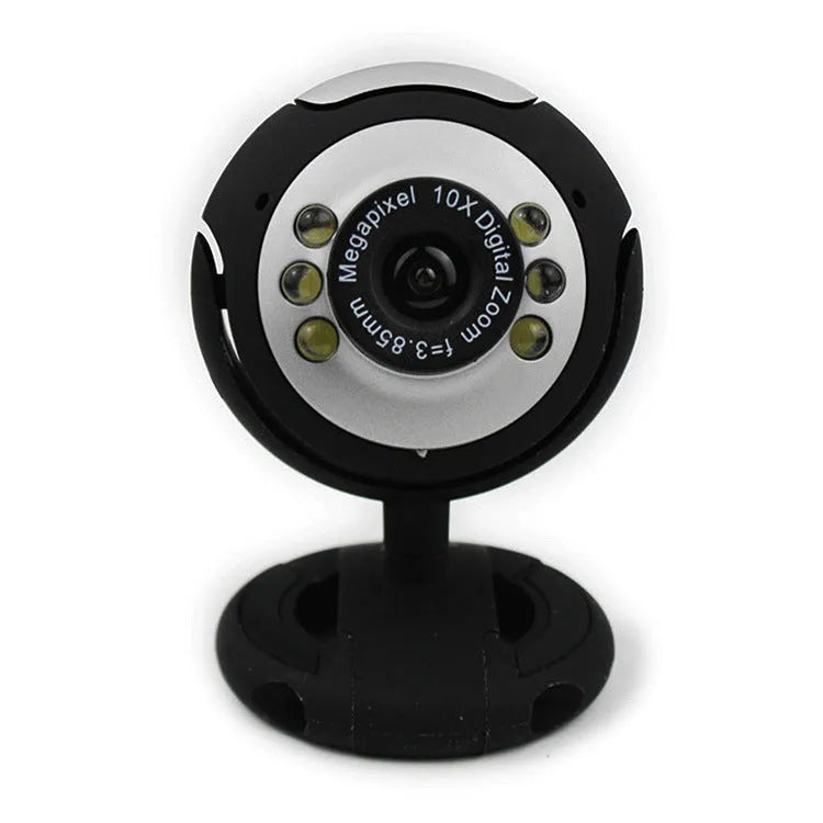 USB web camera with six LED lights around the lens for night vision video calling