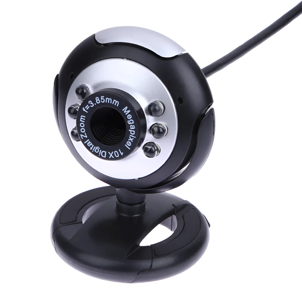 USB web camera with six LED lights around the lens for night vision video calling