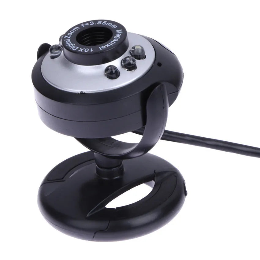 USB web camera with six LED lights around the lens for night vision video calling