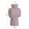 Nordic Morandi ceramic hammer vase in beige, brown or purple colour glaze, 22cm high
