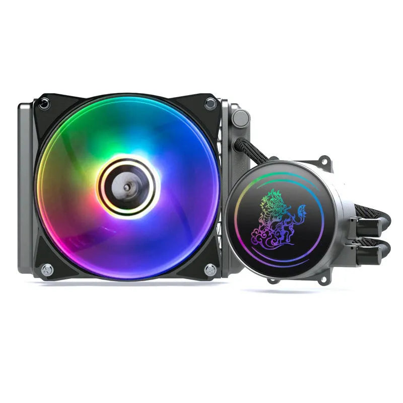 Kirin 240mm ARGB CPU water cooling radiator with colourful lighting and copper-aluminium fins