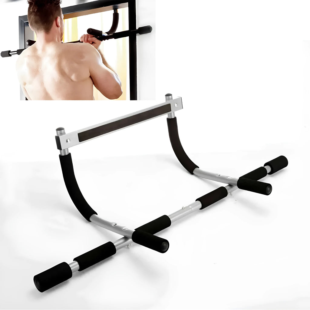 Black steel wall-mounted pull-up bar fitness equipment for home gym