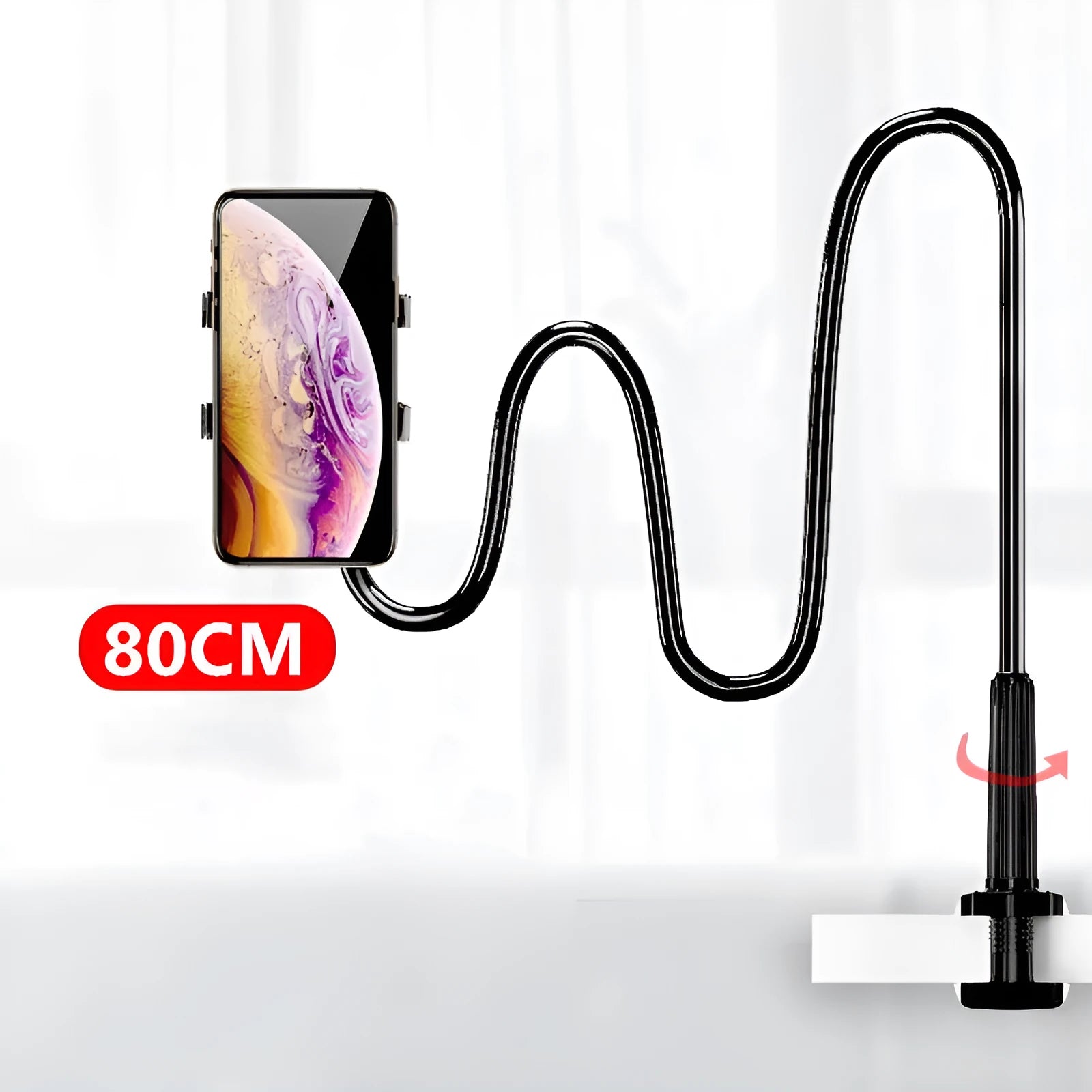 Universal mobile phone holder with memory alloy hose in blue pink white and black for bedside tablet support