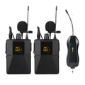 Black Little Bee X3 wireless lavalier clip-on microphone with a separate wind foam cover on a white background.