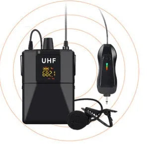 Black Little Bee X3 wireless lavalier clip-on microphone with a separate wind foam cover on a white background.