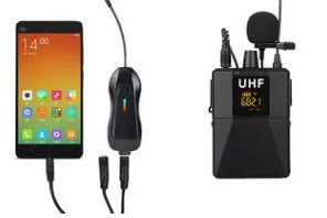 Black Little Bee X3 wireless lavalier clip-on microphone with a separate wind foam cover on a white background.
