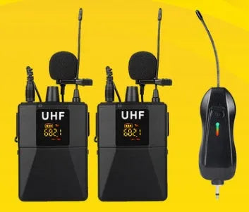 Black Little Bee X3 wireless lavalier clip-on microphone with a separate wind foam cover on a white background.