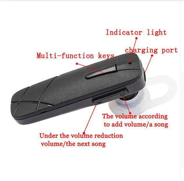 Black and white wireless Bluetooth V4.1 earplug headset with earplug design