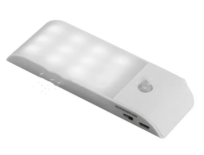 Rechargeable LED cabinet light with human body infrared motion sensor.