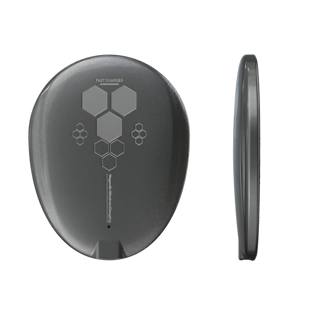 C01 black magnetic wireless charger with USB-C port for 12V input