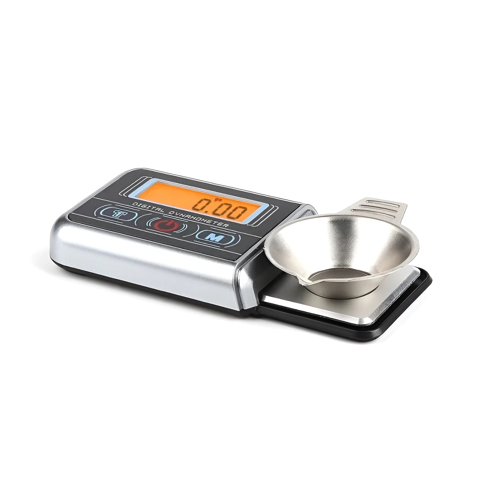 Small digital electronic scale on a table showing 0.005g accuracy.