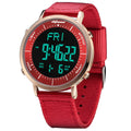 Shifenmei digital sports waterproof watch on wrist, showing casual style and digital display.