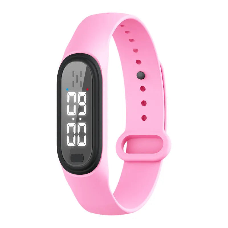 Ultrasonic electronic mosquito repellent bracelet in black, white, blue, and pink colours