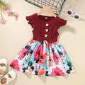 Toddler girl's sleeveless summer dress in cotton blend material showing colour options