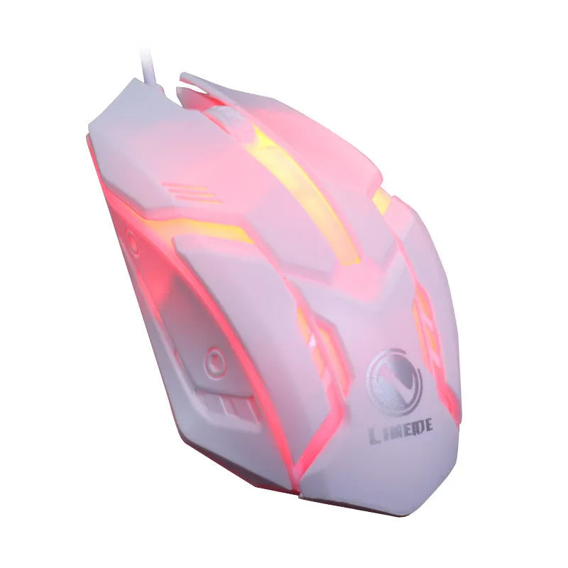 Wired USB mouse with colourful glow effects, 1600 DPI sensor, and 120mm size