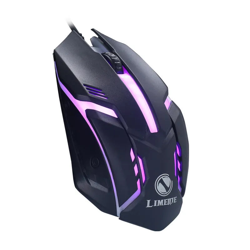 Wired USB mouse with colourful glow effects, 1600 DPI sensor, and 120mm size