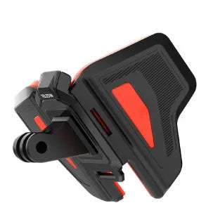 Black GoPro motorcycle helmet chin strap mount for universal sports cameras with silicone and stainless steel construction