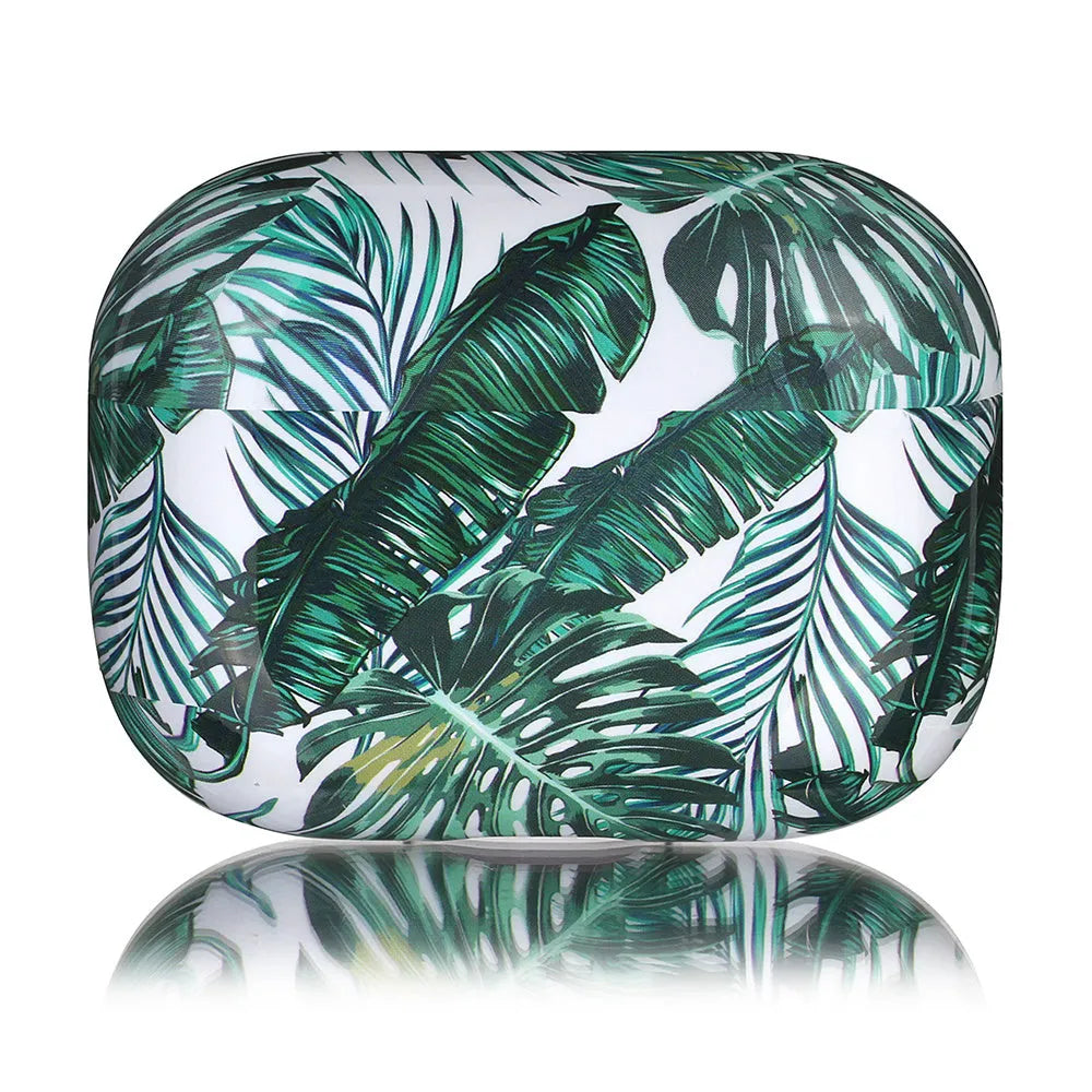 Blue banana leaves design AirPods protective case for AirPods 1/2 generation and Pro models