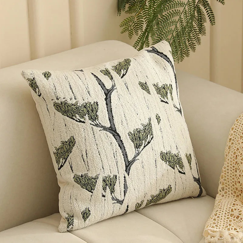 Square jacquard floral cushion cover in a choice of eight colours, measuring 45x45 cm.