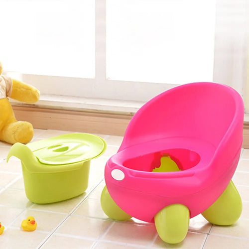 Dandan cartoon-style baby training toilet stool for toddlers in a choice of six bright colours.