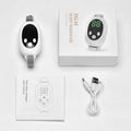 White sleep aid device with handheld remote control and adjustable intensity settings