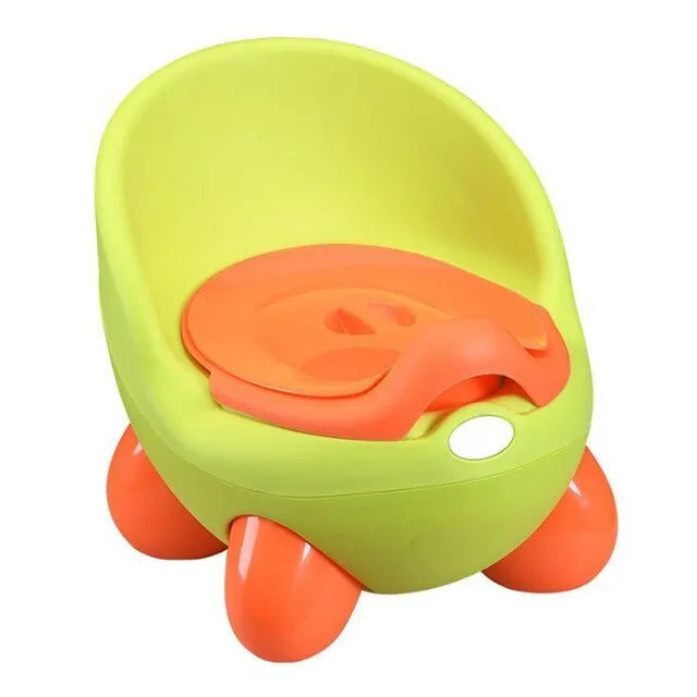 Dandan cartoon-style baby training toilet stool for toddlers in a choice of six bright colours.