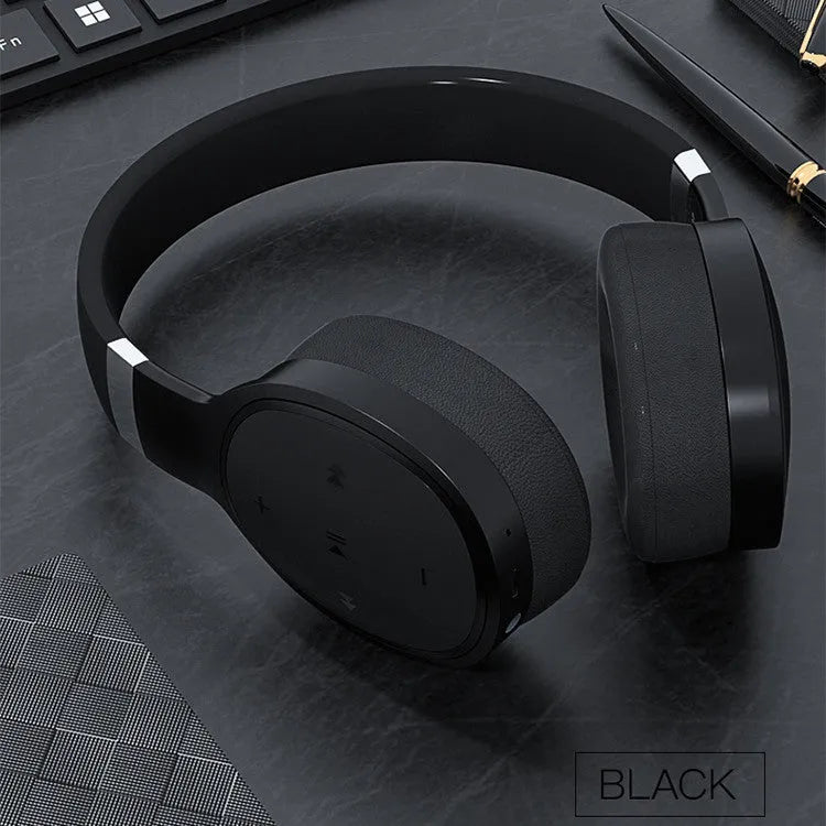 Bluetooth wireless headset with 40mm speakers in black, blue, grey, or white colour options