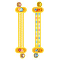 Yellow plastic cartoon digital decomposition ruler for children's learning, measuring 24.5cm long