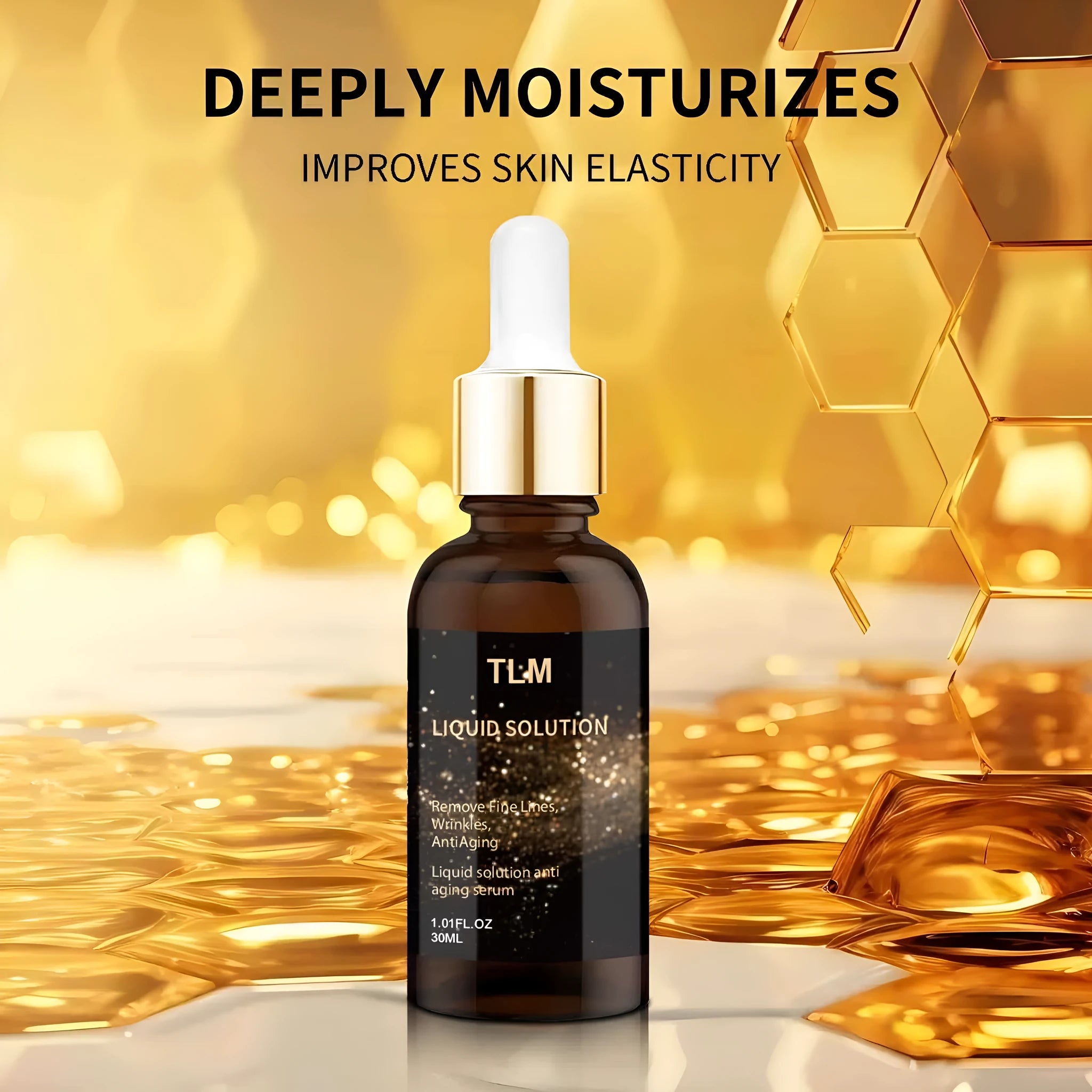 30ml facial moisturising solution bottle with hyaluronic acid formula