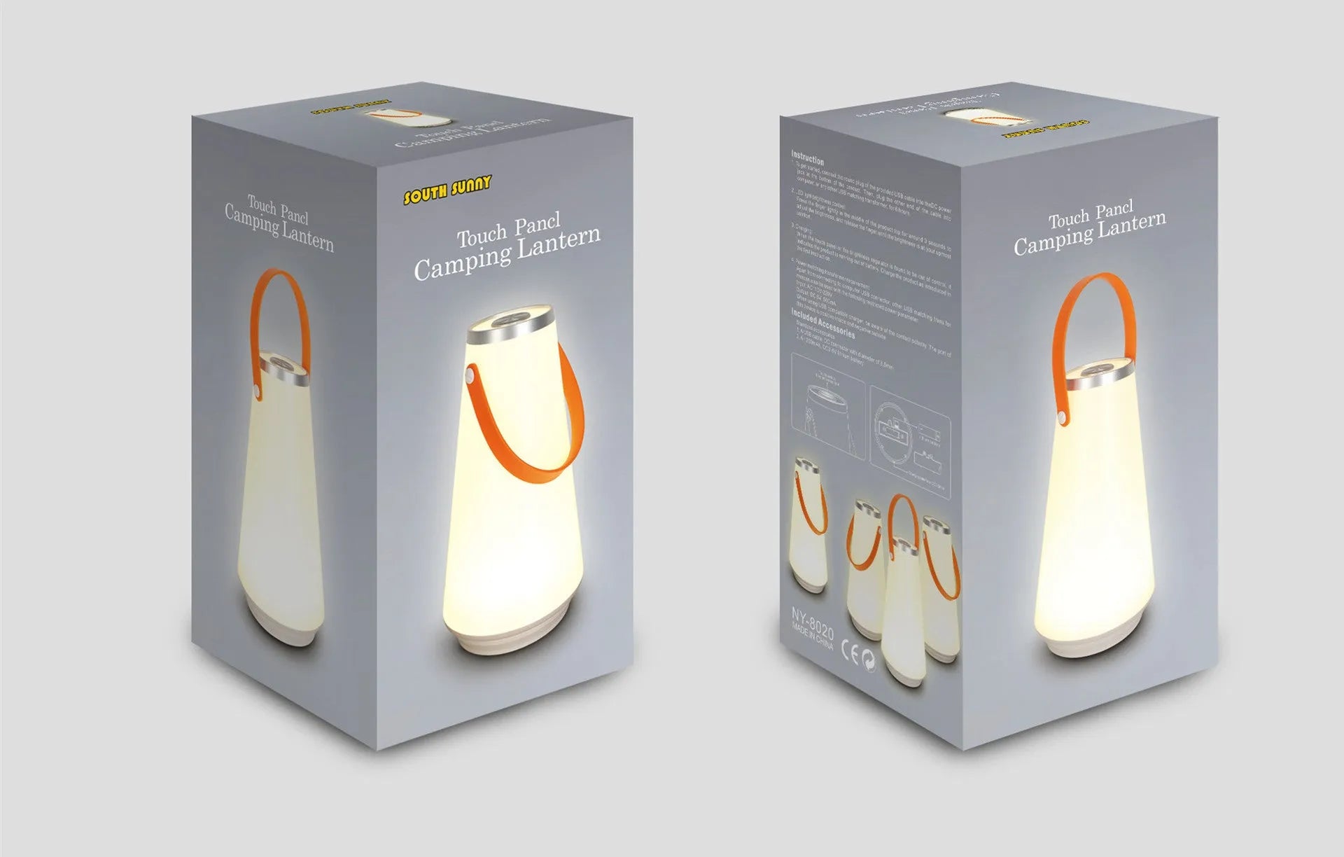 White rechargeable LED creative charging night light table lamp measuring 12×12×22 cm