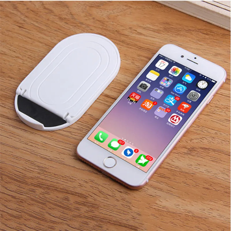 Plastic mobile phone stand bracket in six colour options for universal phone support