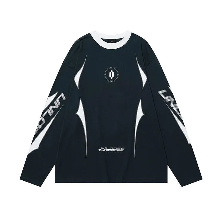 Grey khaki men's cotton sweatshirt with round neck, drop shoulders, and letter print.