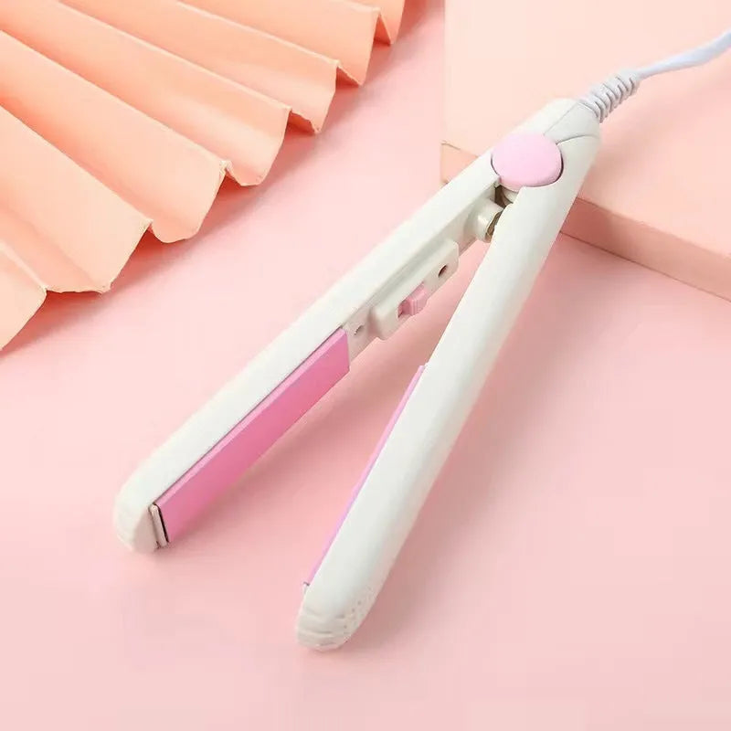 Mini hairdressing splint air bangs hair perm straightener in five colour options with storage boxes