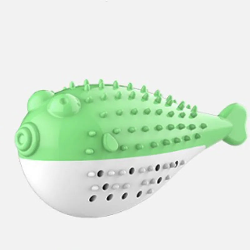Blue silicone fish cat chew toy measuring 12.2cm for grabbing and teeth cleaning