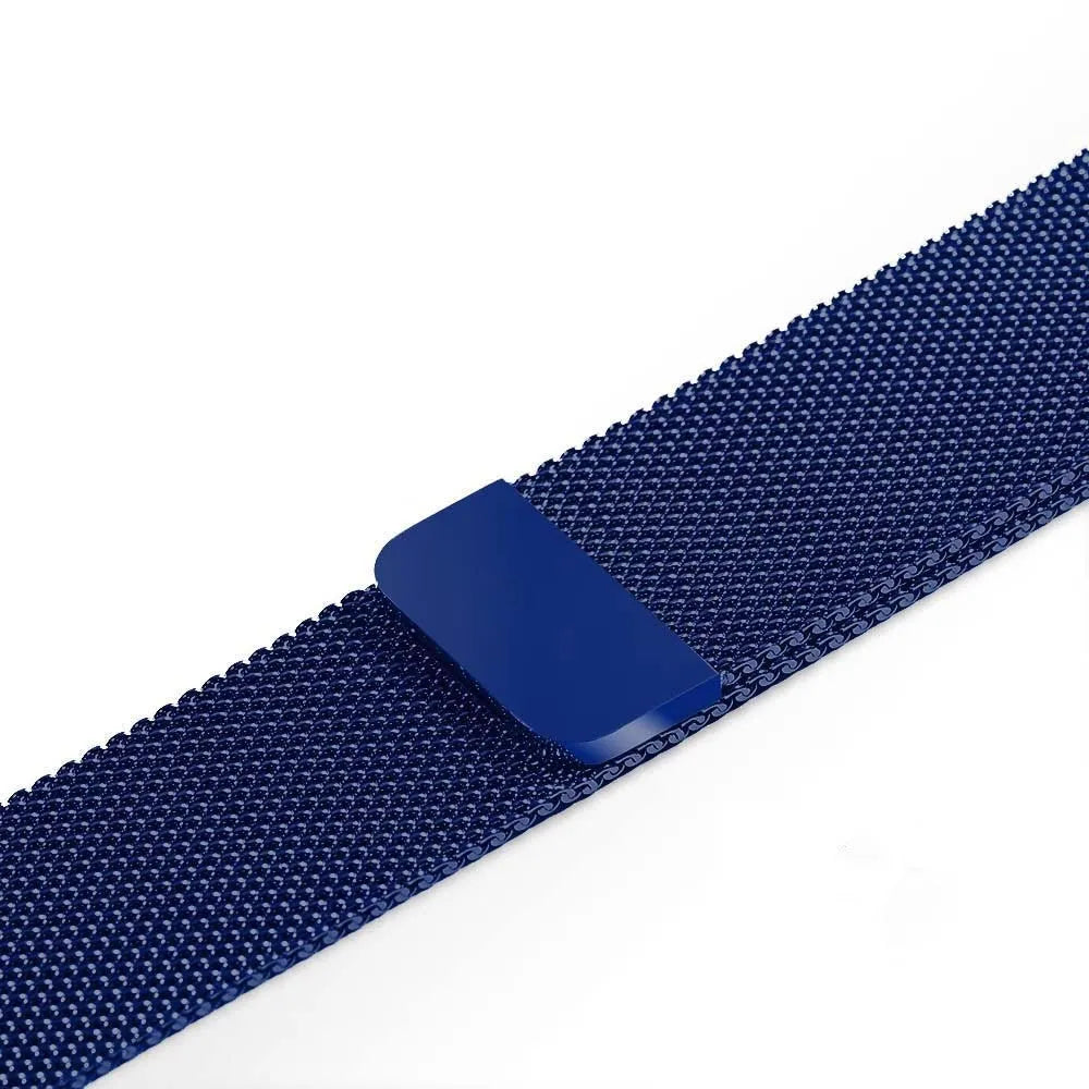 Stainless steel watch strap showing silver, black, gold, and rose gold colour options