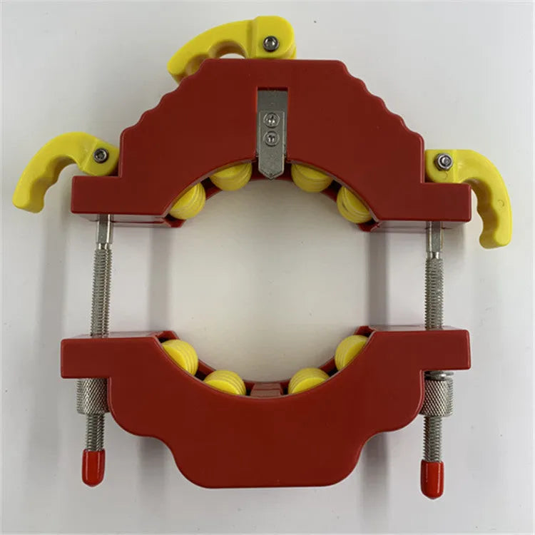 Yellow adjustable glass bottle cutter tool for DIY craft projects with measurement markings