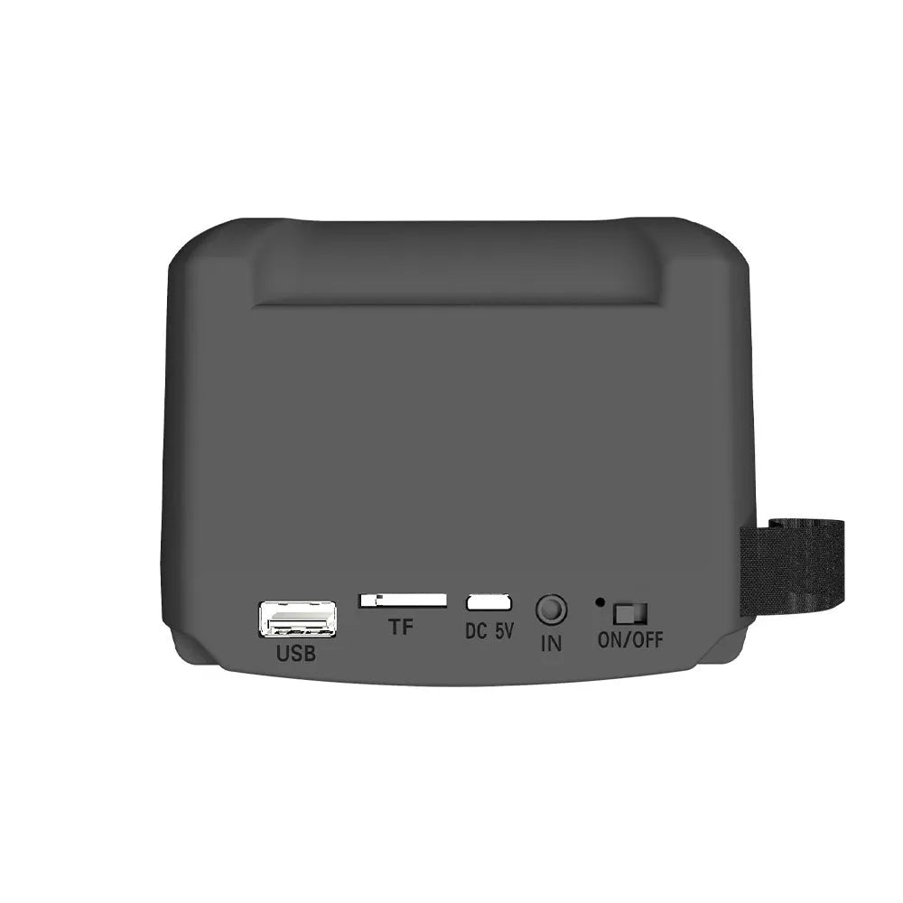 Portable Bluetooth speaker in colour 3107 showing compact card-style design with USB charging port