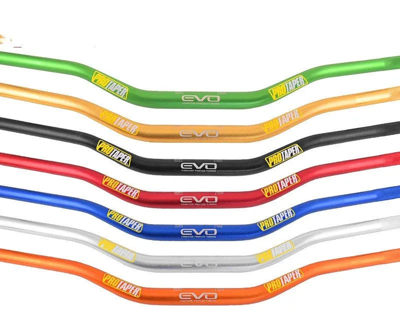 Aluminium alloy scrambling motorcycle handlebar with orange EVO handle section, 28mm diameter.