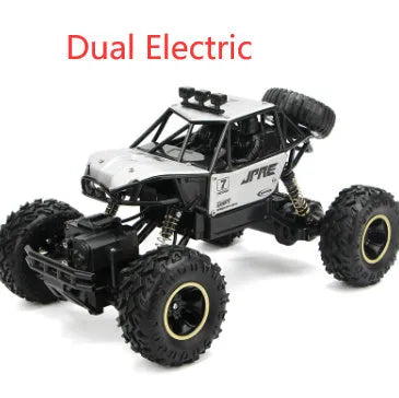 Large 4WD remote control climbing car with 2.4G wireless remote on off-road terrain