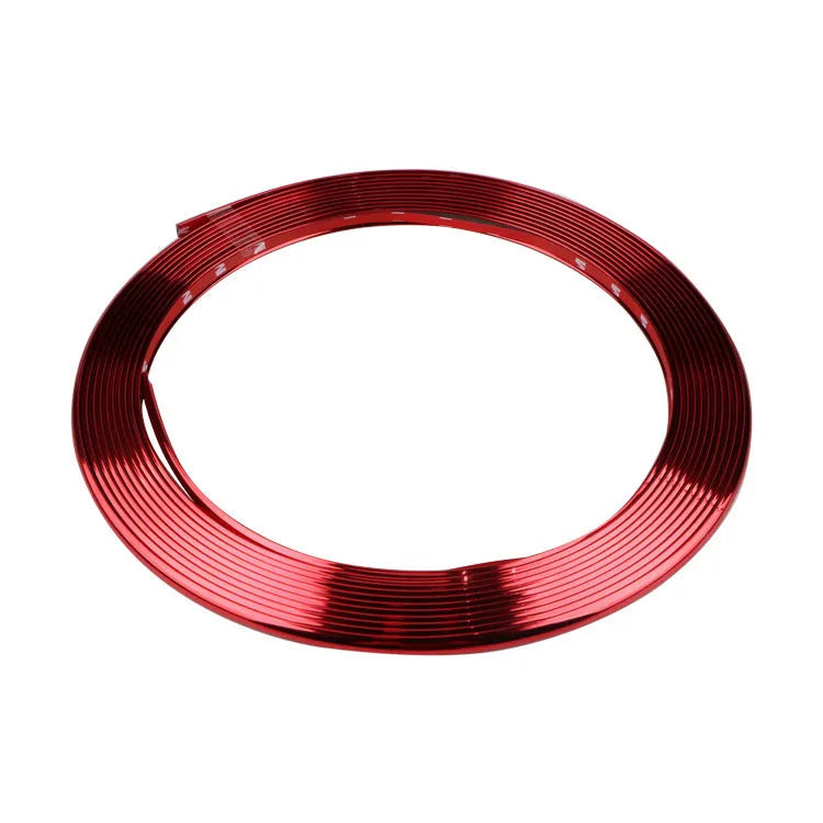 Electroplated purple PVC wheel hub trim on 8 metre roll for car decoration